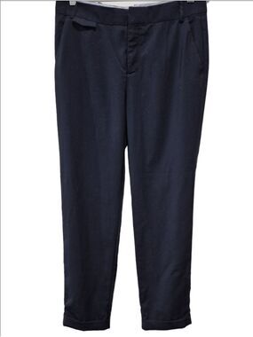 Zara Woman Navy Blue Tapered Ankle Trousers Dress Pants Small